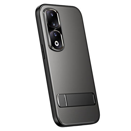 For Honor 90 Pro R-JUST RJ-61 Electroplating Frosted TPU + PC Phone Case with Holder(Grey) - Honor Cases by R-JUST | Online Shopping South Africa | PMC Jewellery