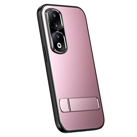 For Honor 90 R-JUST RJ-61 Electroplating Frosted TPU + PC Phone Case with Holder(Pink) - Honor Cases by R-JUST | Online Shopping South Africa | PMC Jewellery