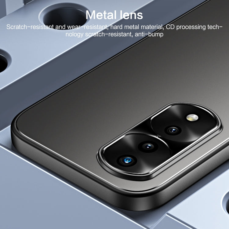 For Honor 70 R-JUST RJ-61 Electroplating Frosted TPU + PC Phone Case with Holder(Silver) - Honor Cases by R-JUST | Online Shopping South Africa | PMC TechLife | Buy Now Pay Later Mobicred