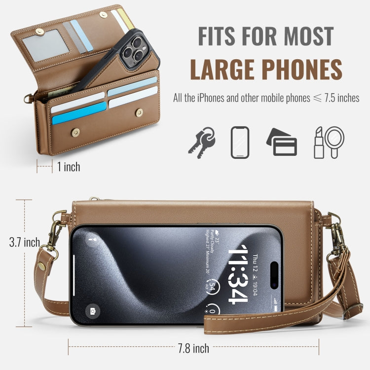 CaseMe Me30 Multi Functional Diagonal Cross Bag Phone Case(Brown) - free shipping - PMC Jewellery - Order now!