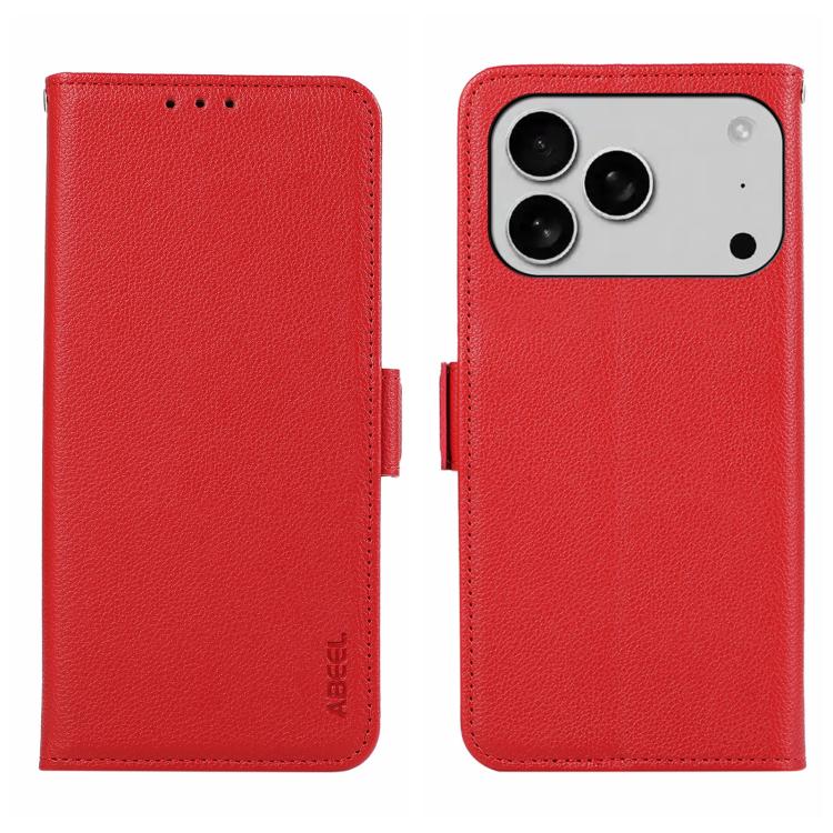 For iPhone 17 Pro ABEEL Side-Magnetic Litchi Pattern Leather RFID Phone Case(Red) - free shipping - PMc TechLife - Order now!