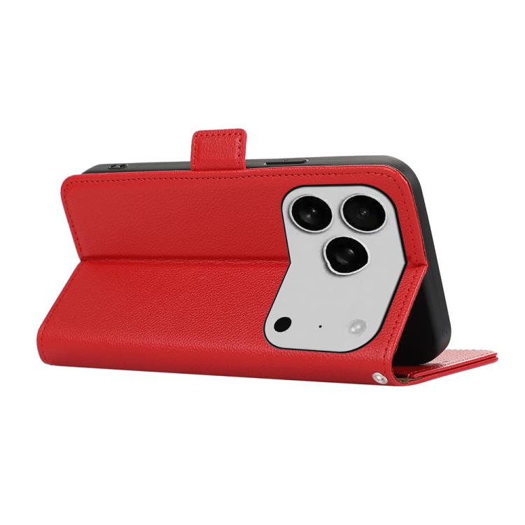 For iPhone 17 Pro ABEEL Side-Magnetic Litchi Pattern Leather RFID Phone Case(Red) - free shipping - PMc TechLife - Order now!