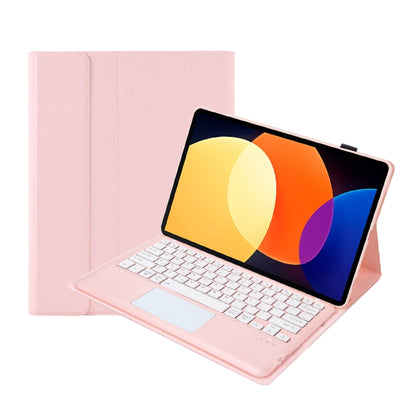 For Xiaomi Pad 6S Pro 12.4 Lambskin Texture Detachable Bluetooth Keyboard Leather Case with Touchpad(Pink) - Others Keyboard by PMC Jewellery | Online Shopping South Africa | PMC Jewellery