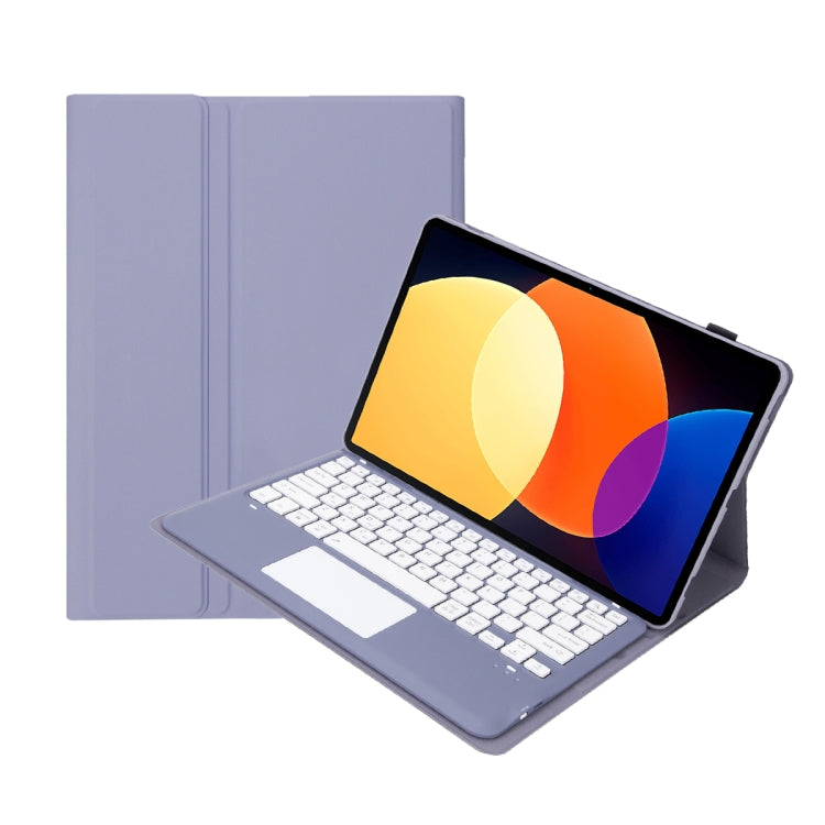 For Xiaomi Pad 6S Pro 12.4 Lambskin Texture Detachable Bluetooth Keyboard Leather Case with Touchpad(Purple) - Others Keyboard by PMC TechLife | Online Shopping South Africa | PMC TechLife