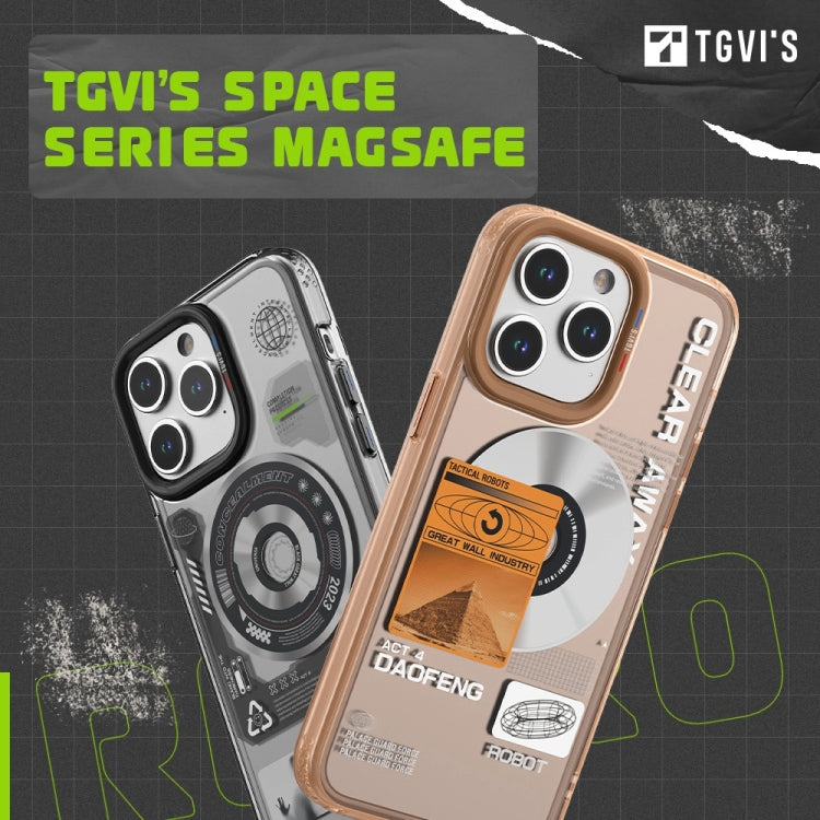 For iPhone 15 Pro Max TGVIS Space Series Explore Laser CD MagSafe Magnetic Phone Case(Metal Gray) - iPhone 15 Pro Max Cases by TGVIS | Online Shopping South Africa | PMC Jewellery | Buy Now Pay Later Mobicred