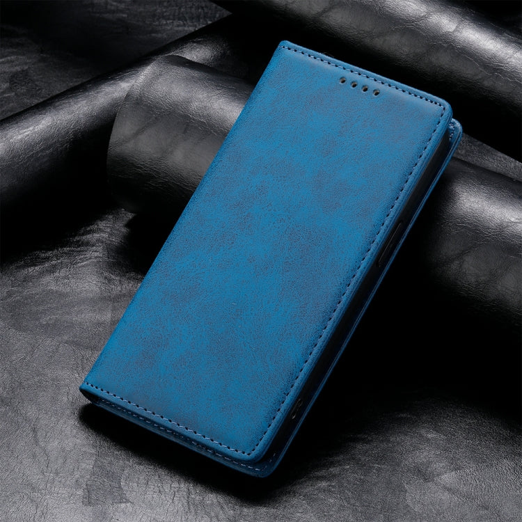 For Redmi K70 Ultra Business Solid Color Magnetic RFID Leather Phone Case(Blue) - Xiaomi Cases by PMC Jewellery | Online Shopping South Africa | PMC Jewellery | Buy Now Pay Later Mobicred