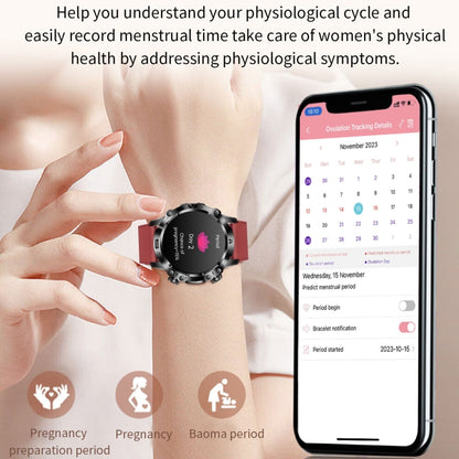 ET482 1.43 inch AMOLED Screen Sports Smart Watch Support Bluethooth Call /  ECG Function(Black Leather Band) - Smart Watches by PMC Jewellery | Online Shopping South Africa | PMC Jewellery