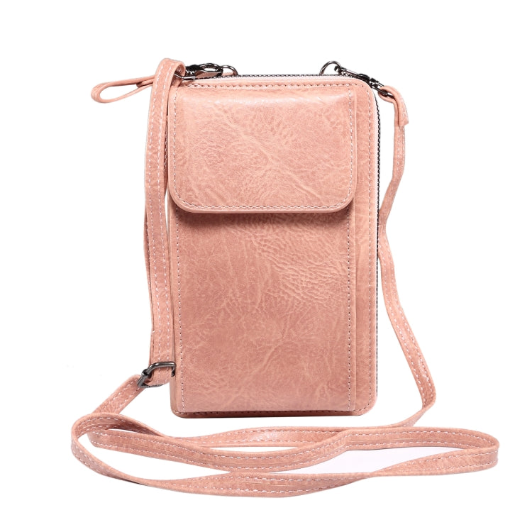 Elephant Pattern Multifunctional Cross Bag Phone Case(Light Pink) -  by PMC TechLife | Online Shopping South Africa | PMC TechLife