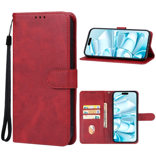 For iPhone 16 Plus Leather Phone Case(Red) - iPhone 16 Plus Cases by PMC Jewellery | Online Shopping South Africa | PMC Jewellery | Buy Now Pay Later Mobicred