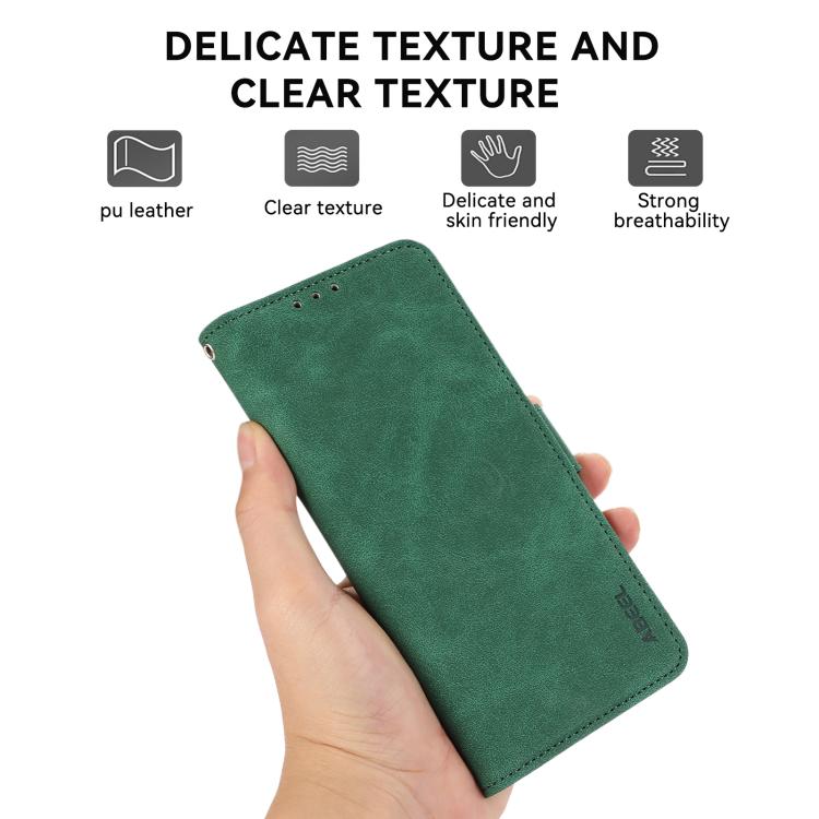 For iPhone 17 Pro ABEEL Frosted Magnetic RFID Leather Phone Case(Green) - free shipping - PMc TechLife - Order now!