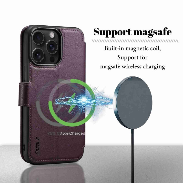 For iPhone 14 / 13 ESEBLE E1 Nappa Texture MagSafe Holder Leather Phone Case(Dark Purple) - iPhone 14 Cases by ESEBLE | Online Shopping South Africa | PMC Jewellery | Buy Now Pay Later Mobicred