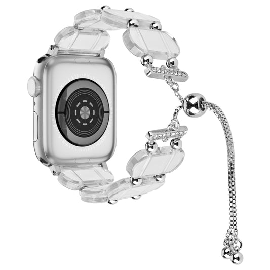 For Apple Watch SE 2022 40mm Resin Retractable Chain Watch Band(Transparent) - Watch Bands by PMC Jewellery | Online Shopping South Africa | PMC Jewellery