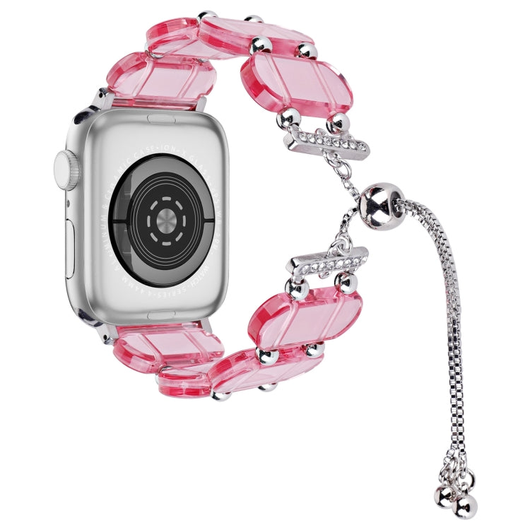 For Apple Watch Series 6 40mm Resin Retractable Chain Watch Band(Pink) - Watch Bands by PMC TechLife | Online Shopping South Africa | PMC TechLife