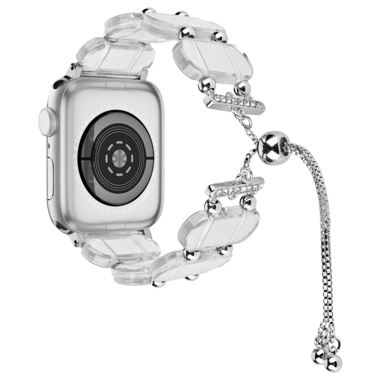For Apple Watch Series 2 42mm Resin Retractable Chain Watch Band(Transparent) - Watch Bands by PMC TechLife | Online Shopping South Africa | PMC TechLife