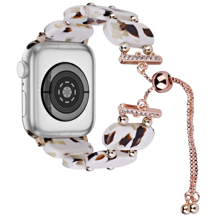 For Apple Watch Series 2 42mm Resin Retractable Chain Watch Band(Nougat) - Watch Bands by PMC TechLife | Online Shopping South Africa | PMC TechLife