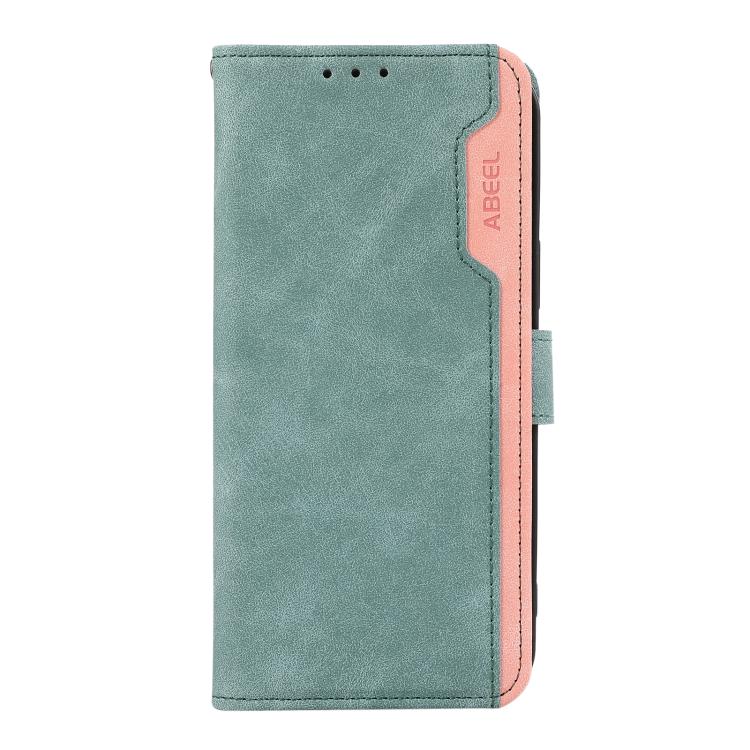 For iPhone 17 ABEEL Color Block Magnetic RFID Leather Phone Case(Cyan-Pink) - free shipping - PMc TechLife - Order now!