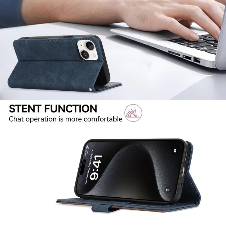 For iPhone 17 Pro Max ABEEL Color Block Magnetic RFID Leather Phone Case(Blue-Brown) - free shipping - PMc TechLife - Order now!