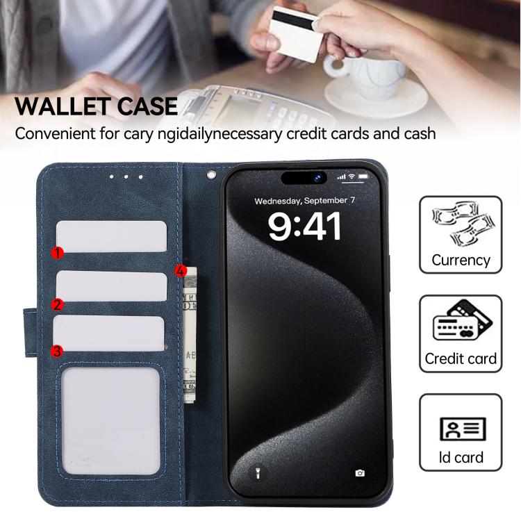 For iPhone 17 Pro Max ABEEL Color Block Magnetic RFID Leather Phone Case(Blue-Brown) - free shipping - PMc TechLife - Order now!