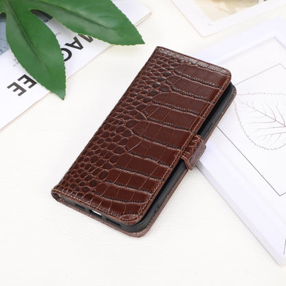 For Google Pixel 9 Crocodile Top Layer Cowhide Leather Phone Case(Brown) - Google Cases by PMC Jewellery | Online Shopping South Africa | PMC Jewellery | Buy Now Pay Later Mobicred