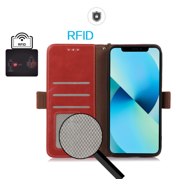 For Google Pixel 9 Pro Crazy Horse Top Layer Cowhide Leather Phone Case(Red) - Google Cases by PMC TechLife | Online Shopping South Africa | PMC TechLife | Buy Now Pay Later Mobicred