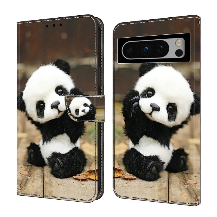 For Google Pixel 9 Crystal Painted Leather Phone case(Panda) - Google Cases by PMC Jewellery | Online Shopping South Africa | PMC Jewellery | Buy Now Pay Later Mobicred