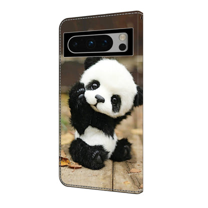 For Google Pixel 9 Crystal Painted Leather Phone case(Panda) - Google Cases by PMC Jewellery | Online Shopping South Africa | PMC Jewellery | Buy Now Pay Later Mobicred