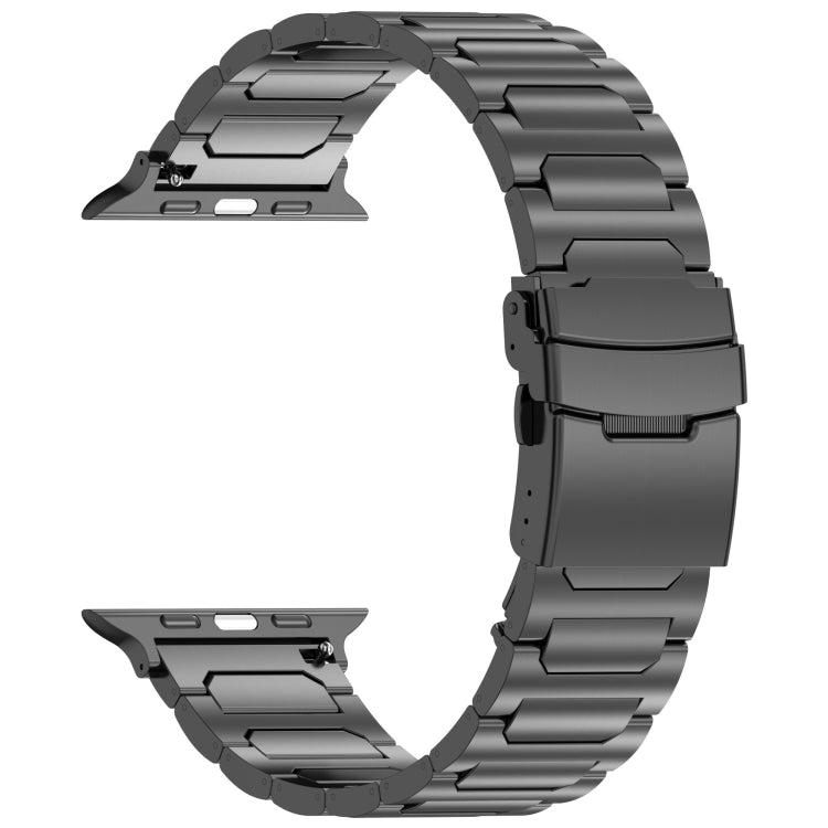 For Apple Watch Series 9 41mm I-Shaped Titanium Metal Watch Band(Black) - Watch Bands by PMC Jewellery | Online Shopping South Africa | PMC Jewellery