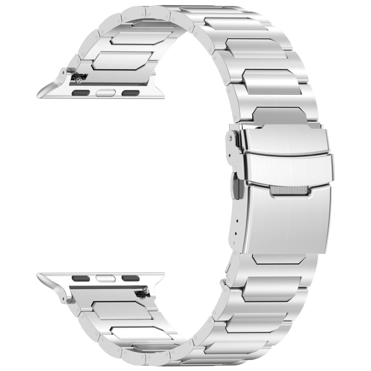 For Apple Watch Series 7 41mm I-Shaped Titanium Metal Watch Band(Mirror Silver) - Watch Bands by PMC TechLife | Online Shopping South Africa | PMC TechLife