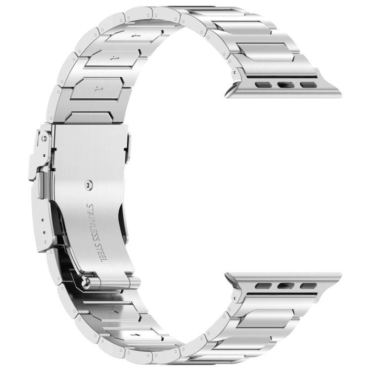 For Apple Watch Series 7 41mm I-Shaped Titanium Metal Watch Band(Mirror Silver) - Watch Bands by PMC TechLife | Online Shopping South Africa | PMC TechLife