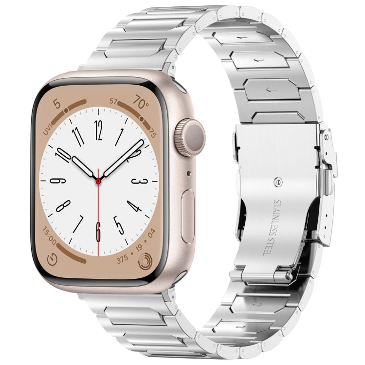 For Apple Watch 42mm I-Shaped Titanium Metal Watch Band(Mirror Silver) - Watch Bands by PMC TechLife | Online Shopping South Africa | PMC TechLife