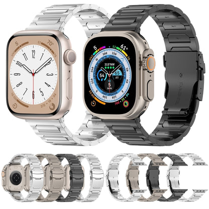 For Apple Watch SE 44mm I-Shaped Titanium Metal Watch Band(Mirror Silver) - Watch Bands by PMC Jewellery | Online Shopping South Africa | PMC Jewellery