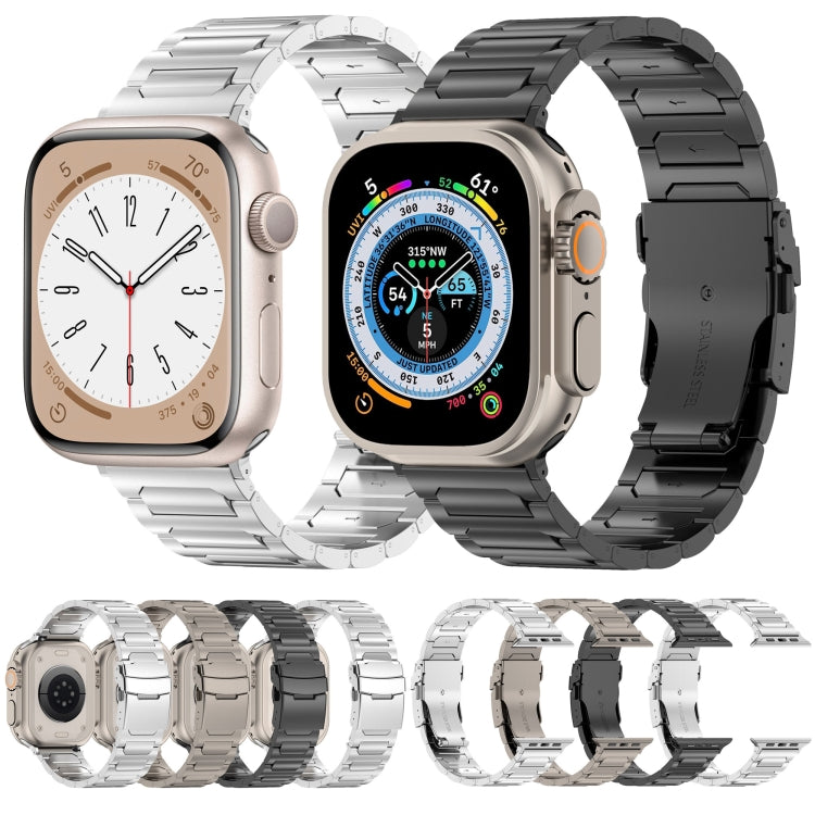 For Apple Watch SE 40mm I-Shaped Titanium Metal Watch Band(Silver) - Watch Bands by PMC TechLife | Online Shopping South Africa | PMC TechLife