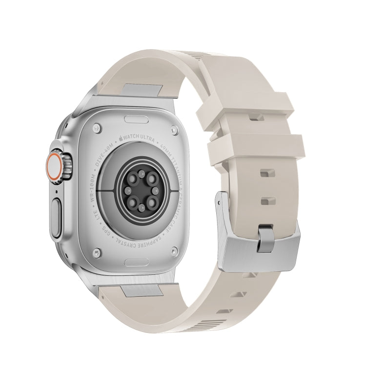 For Apple Watch Series 5 44mm Loners Liquid Silicone Watch Band(Silver Starlight) - Watch Bands by PMC TechLife | Online Shopping South Africa | PMC TechLife | Buy Now Pay Later Mobicred