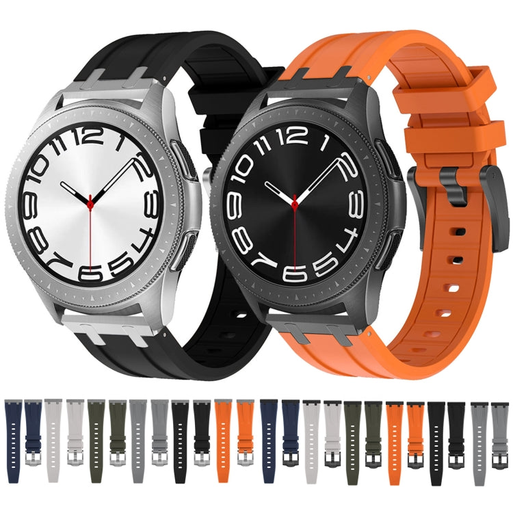 20mm Flat Head Silicone Watch Band(Black Grey) - 20mm Bands by PMC TechLife | Online Shopping South Africa | PMC TechLife