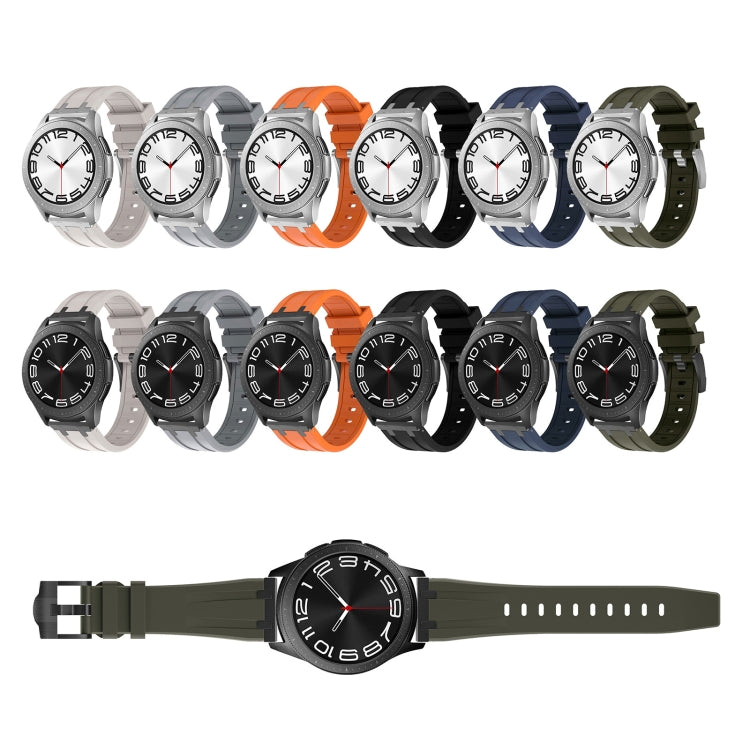 22mm Flat Head Silicone Watch Band(Silver Orange) - 22mm Bands by PMC Jewellery | Online Shopping South Africa | PMC Jewellery