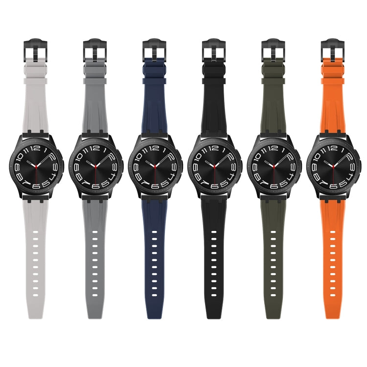 22mm Flat Head Silicone Watch Band(Black Orange) - 22mm Bands by PMC TechLife | Online Shopping South Africa | PMC TechLife