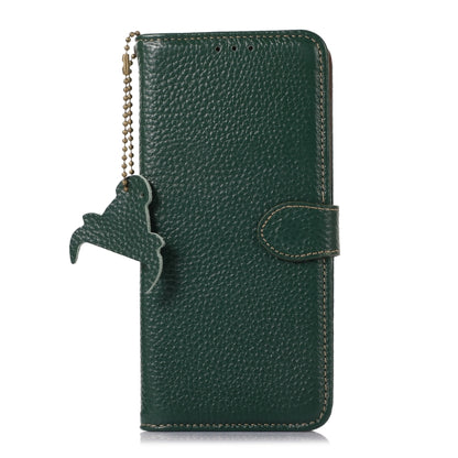 For Google Pixel 9 Pro Genuine Leather Litchi Texture RFID Leather Phone Case(Green) - Google Cases by PMC Jewellery | Online Shopping South Africa | PMC Jewellery | Buy Now Pay Later Mobicred