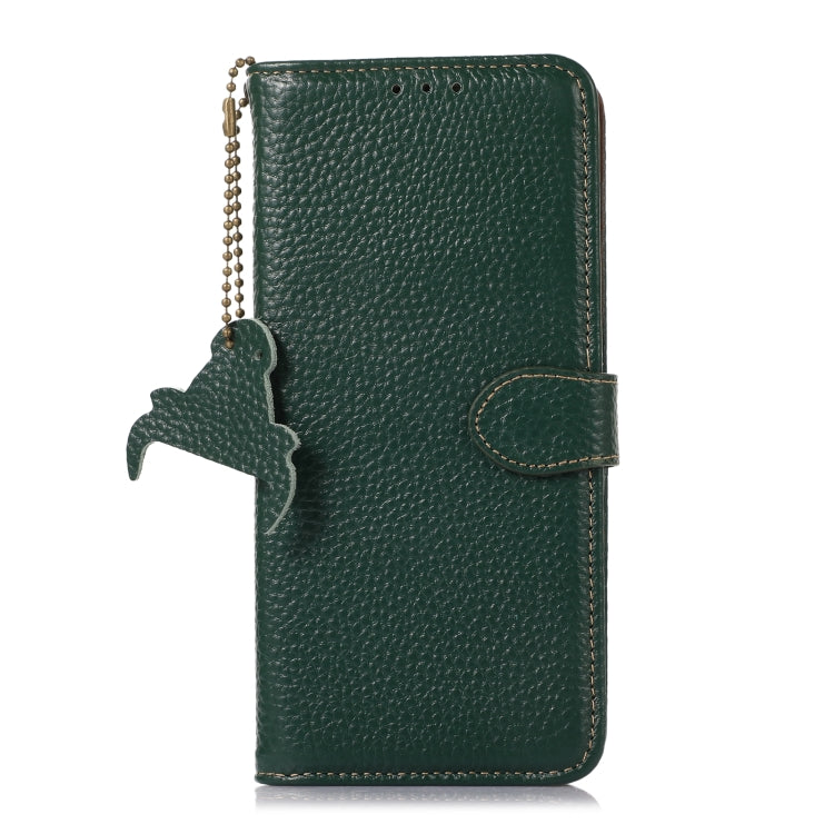 For Google Pixel 9 Genuine Leather Litchi Texture RFID Leather Phone Case(Green) - Google Cases by PMC Jewellery | Online Shopping South Africa | PMC Jewellery | Buy Now Pay Later Mobicred