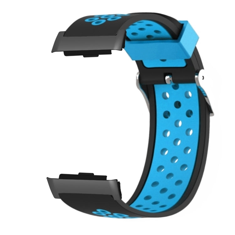 For Huawei Watch D Two Color Punched Silicone Watch Band(Black Blue) - Watch Bands by PMC Jewellery | Online Shopping South Africa | PMC Jewellery