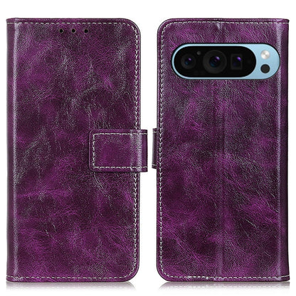 For Google Pixel 9 Retro Crazy Horse Texture Flip Leather Phone Case(Purple) - Google Cases by PMC Jewellery | Online Shopping South Africa | PMC Jewellery | Buy Now Pay Later Mobicred