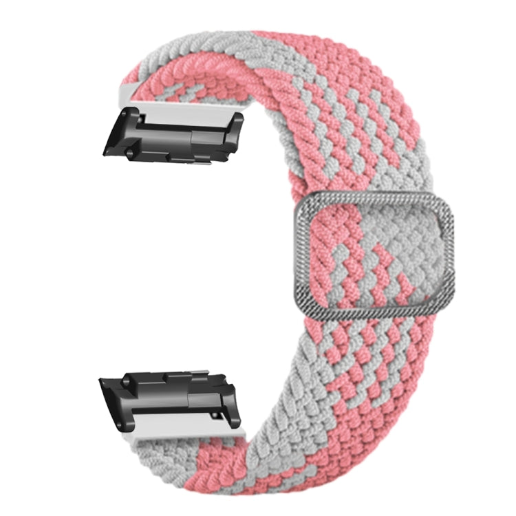 For Huawei Watch D Adjustable Woven Nylon Watch Band(Pink White) - Watch Bands by PMC Jewellery | Online Shopping South Africa | PMC Jewellery