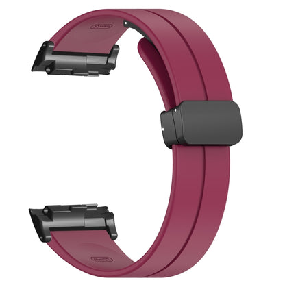 For Huawei Watch D Solid Color Folding Magnetic Buckle Silicone Watch Band(Wine Red) - Watch Bands by PMC Jewellery | Online Shopping South Africa | PMC Jewellery