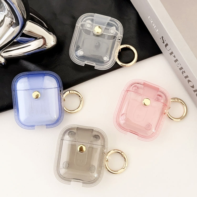 For AirPods 1 / 2 Magnetic Clear Armor TPU TWS Earphone Case(Blue) - For AirPods 1/2 by PMC Jewellery | Online Shopping South Africa | PMC Jewellery | Buy Now Pay Later Mobicred