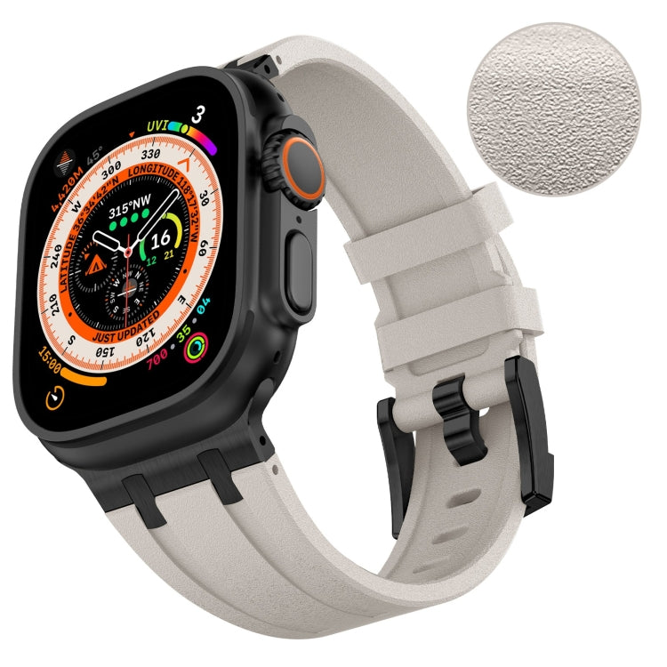 For Apple Watch Series 7 45mm Stone Grain Liquid Silicone Watch Band(Black Starlight) - free shipping - PMC TechLife - Order now!