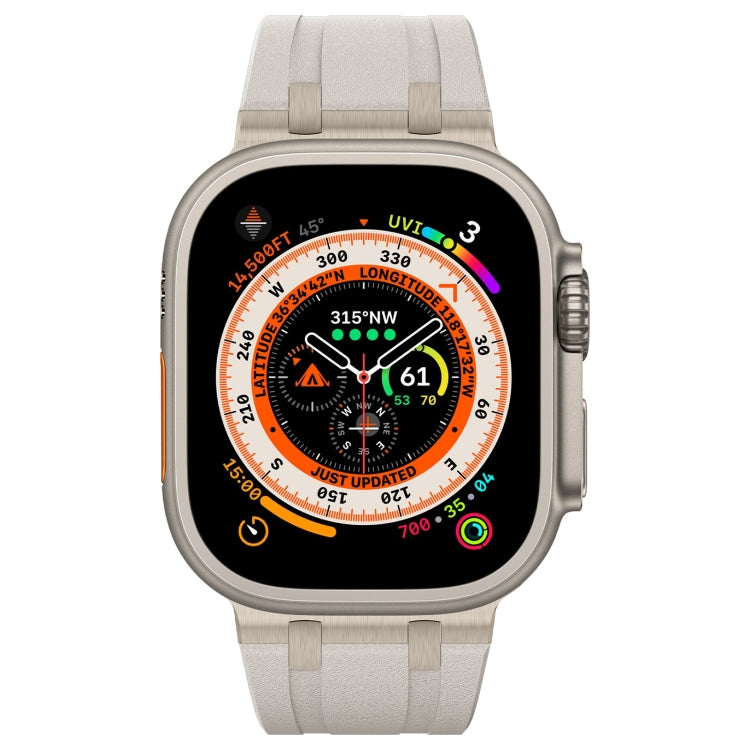 For Apple Watch SE 44mm Stone Grain Liquid Silicone Watch Band(Titanium Starlight) - Watch Bands by PMC TechLife | Online Shopping South Africa | PMC TechLife