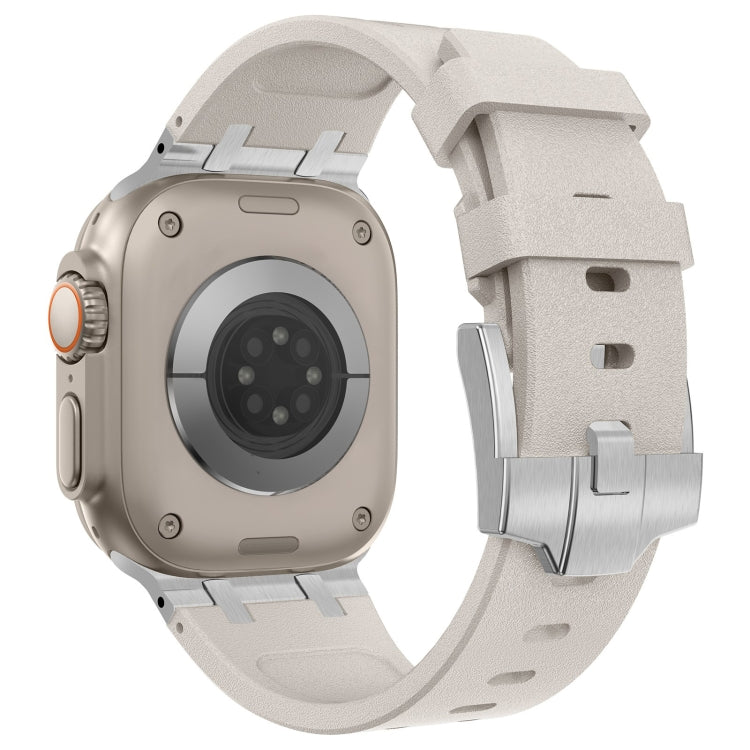 For Apple Watch Series 5 44mm Stone Grain Liquid Silicone Watch Band(Silver Starlight) - Watch Bands by PMC TechLife | Online Shopping South Africa | PMC TechLife