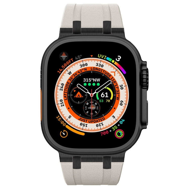 For Apple Watch Series 4 44mm Stone Grain Liquid Silicone Watch Band(Black Starlight) - Watch Bands by PMC TechLife | Online Shopping South Africa | PMC TechLife