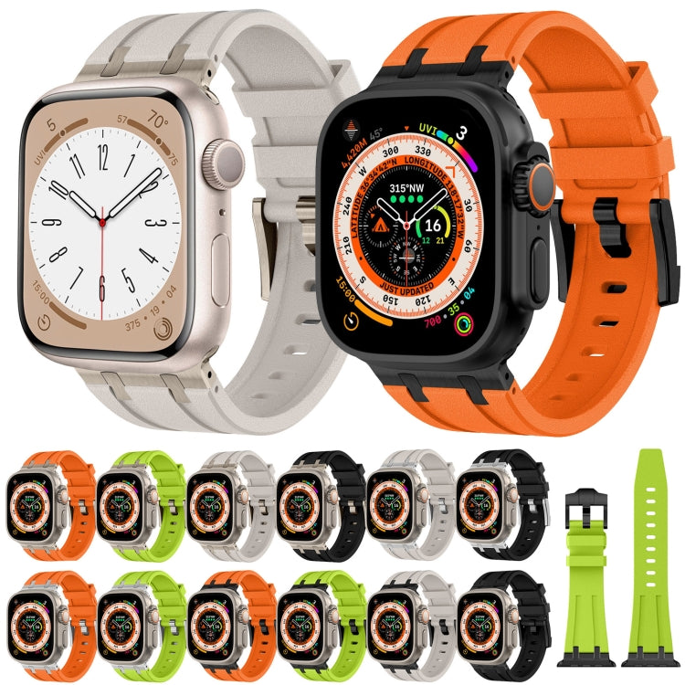 For Apple Watch SE 44mm Stone Grain Liquid Silicone Watch Band(Silver Starlight) - Watch Bands by PMC TechLife | Online Shopping South Africa | PMC TechLife