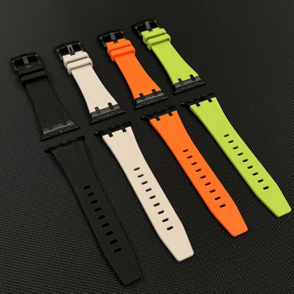 For Apple Watch Ultra 49mm Stone Grain Liquid Silicone Watch Band(Black Starlight) - Watch Bands by PMC Jewellery | Online Shopping South Africa | PMC Jewellery