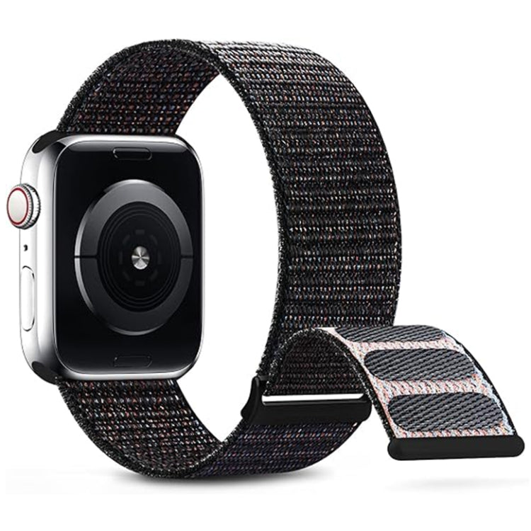 For Apple Watch Series 6 44mm Dual Hook and Loop Nylon Watch Band(Reflective Black) - Watch Bands by PMC TechLife | Online Shopping South Africa | PMC TechLife